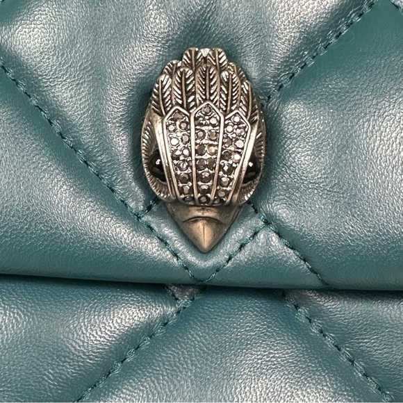 KURT GEIGER - NWOT Teal London Kensington Soft Quilted Leather Crossbody Bag - Picture 4 of 16